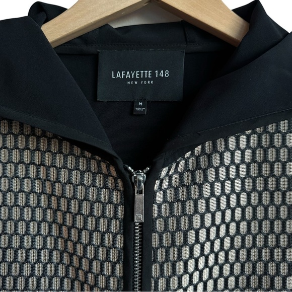 LAFAYETTE 148 | Hooded Zip Up Vest | Black Metallic Gold | Athleisure Casual M - Picture 3 of 5